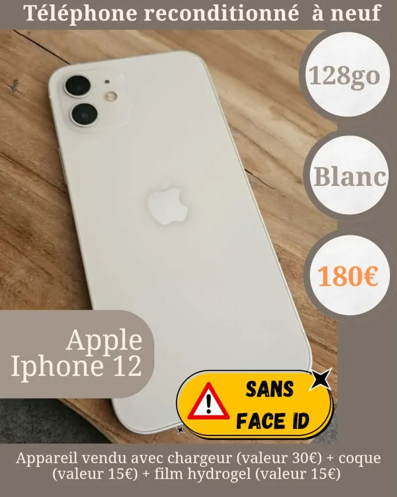 Apple IPHONE 12 !!! SANS FACE ID !!!
